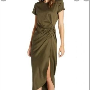 Green satin dress by Something Navy